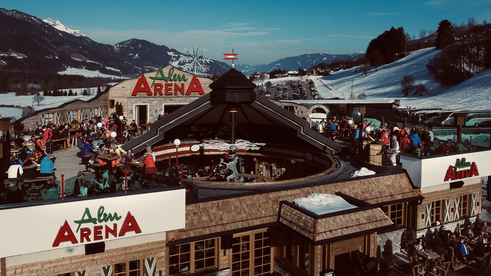 The bar directly on the slopes of a ski resort in Austria